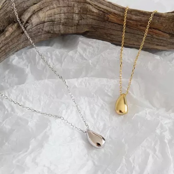 NEW 925 STERLING SILVER WATERDROP NECKLACE, NICE NECKLACE, CUTE NECKLACE - Picture 4 of 5